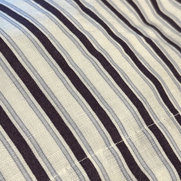 ANTHROPOLOGIE Square Neck Gauze Lightweight Flowy Striped Mini Dress Navy Stripe - Picture 4 of 4